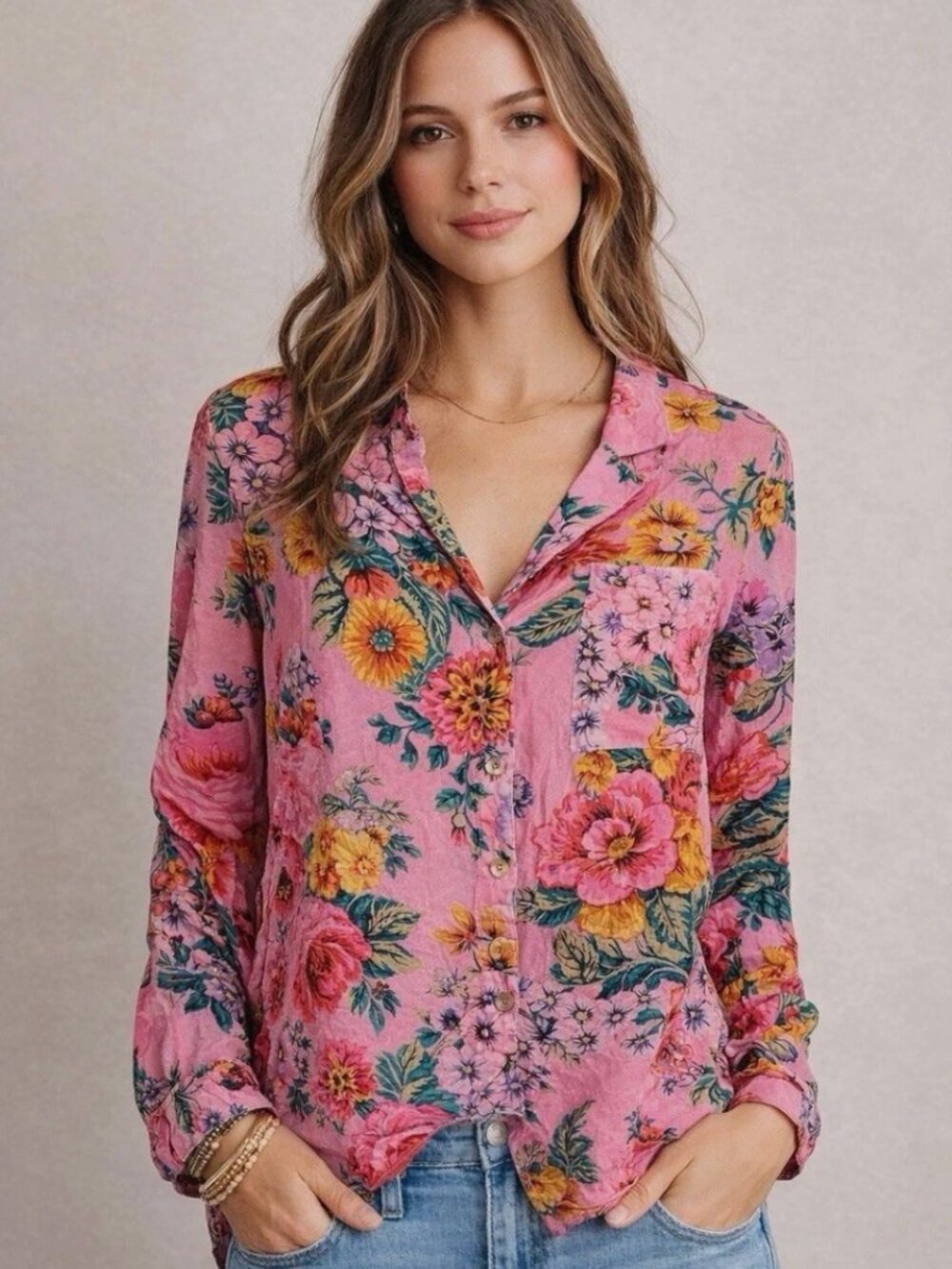 ANTHROPOLOGIE MAEVE MANIFOLD FLORAL BLOUSE
